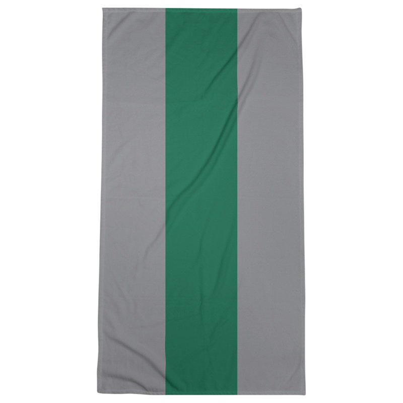 Lightweight Bath Towel, Silver/Victory Green/Silver, Microfiber