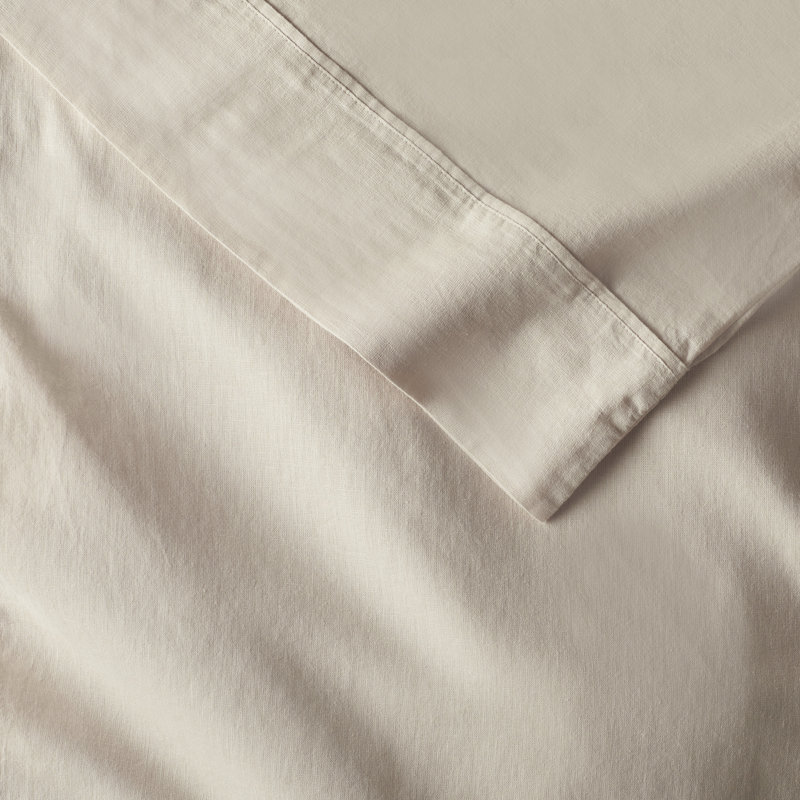 Jeffen Linen Blend Pillowcase Set, Ivory, Standard