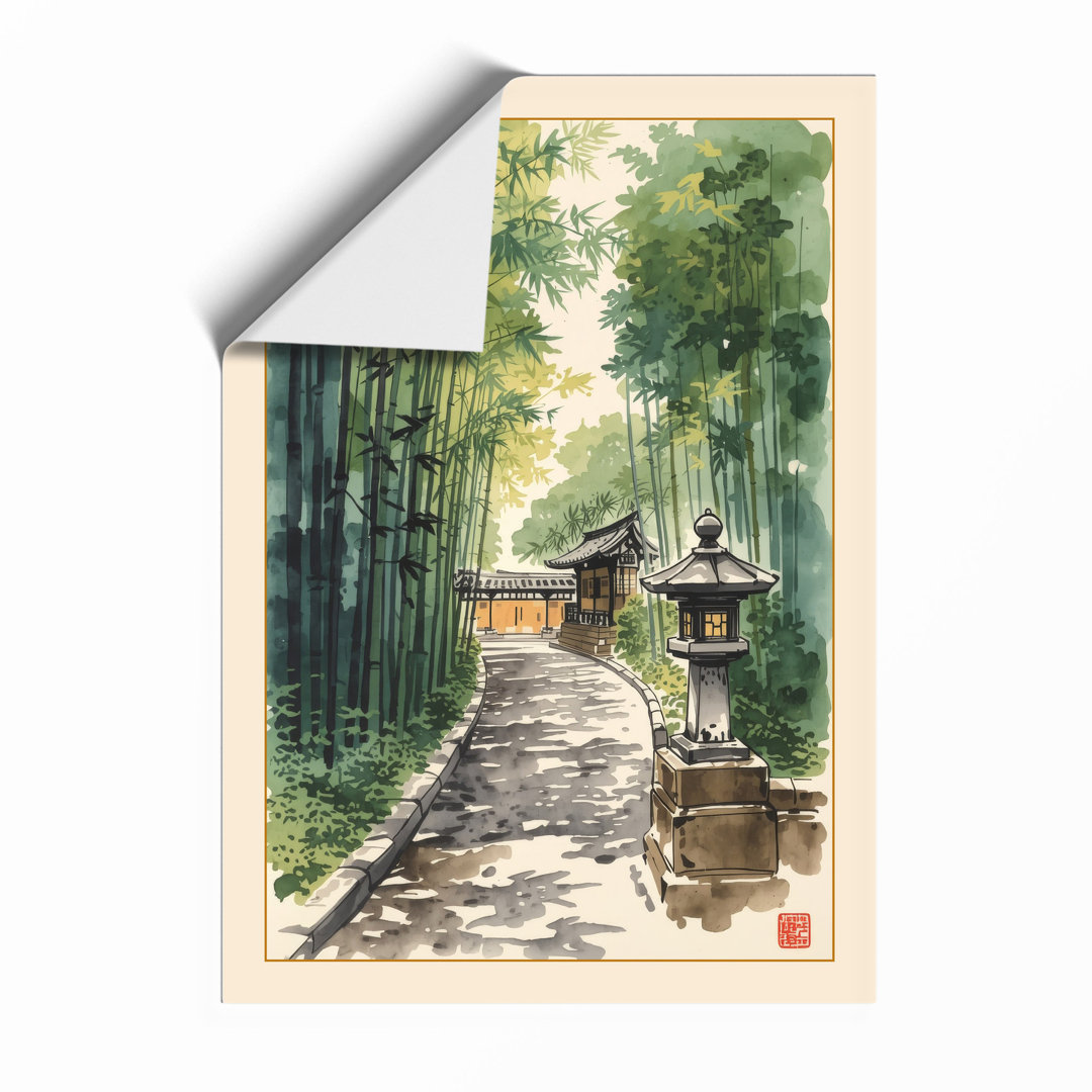 Path Through Bamboo Japandi - Framed Print
