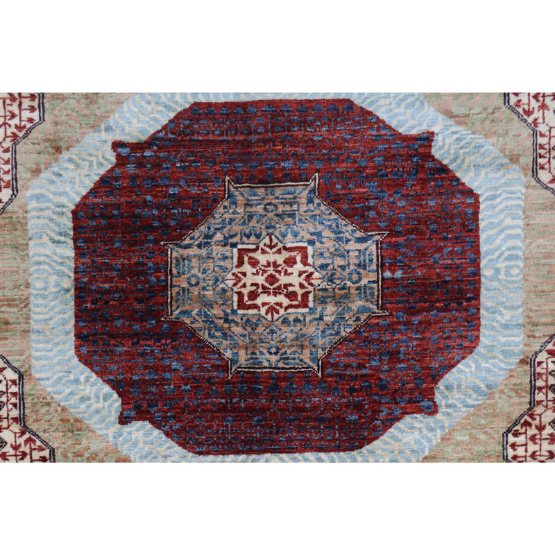 One-of-a-Kind 7'9" X 9'10" Wool Area Rug Blue/Red/Beige