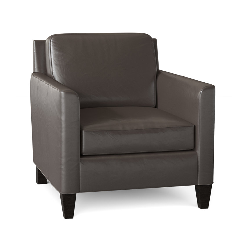 Yorba Leather Armchair, Aline Fumo Genuine Leather, Cobblestone