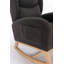 049-Chaise berçante en tissu avec pieds en bois, gris foncé