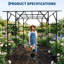 Support d'escalade pour plante en acier enduit de polyéthylène 132 x 92 x 80 po Garden Arch Trellis, noir