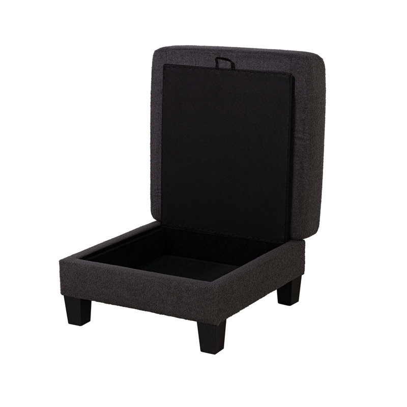 Repose-pieds carré de style contemporain gris foncé