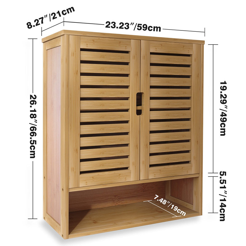 Armoire de salle de bain murale, Naturel