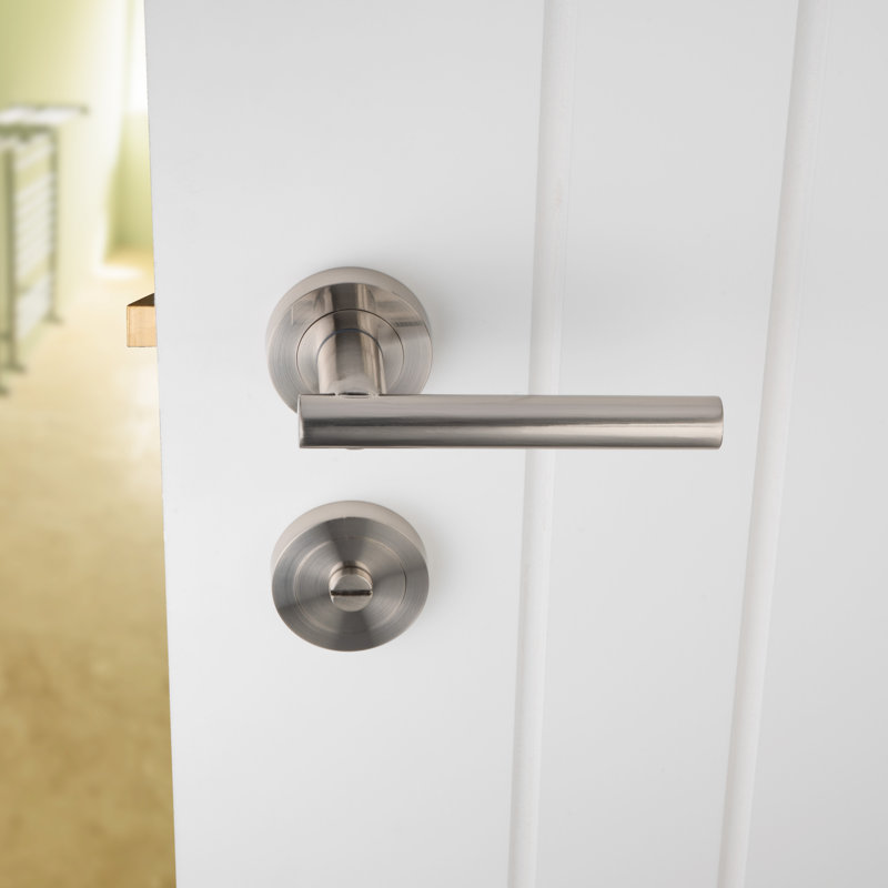 Faro Door Handle, Satin Nickel