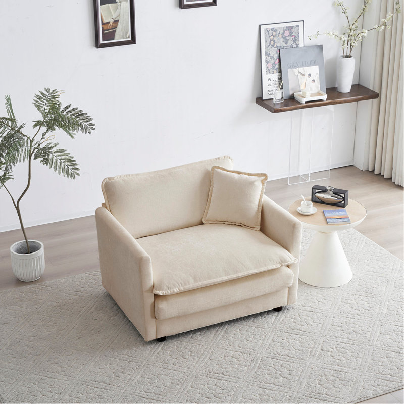 Fauteuil de salon rembourré Comfy, Beige