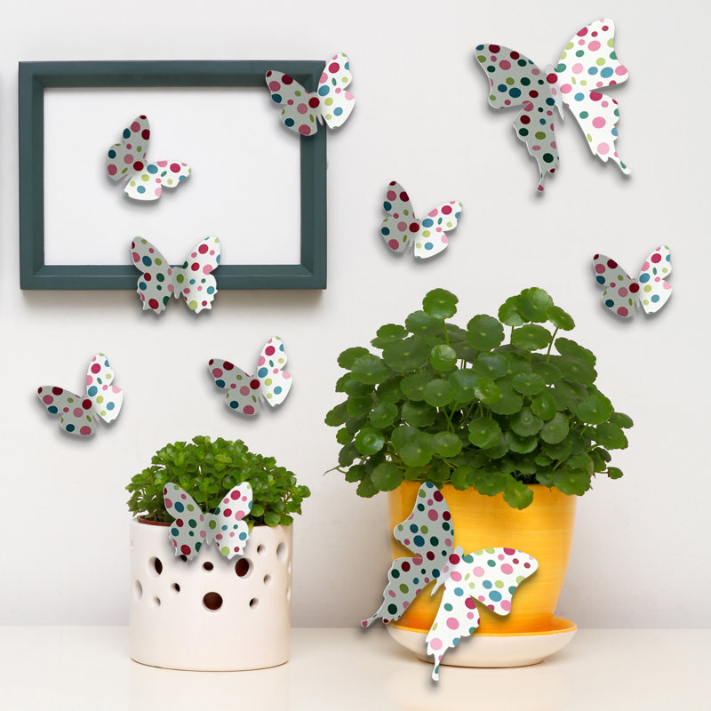 Colour Dots Butterflies Wall Sticker