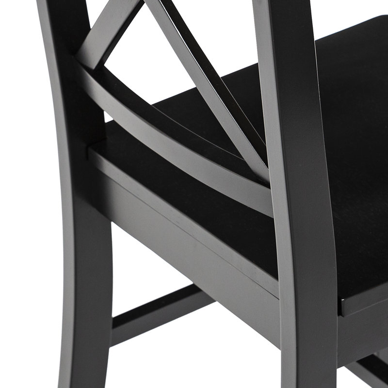 Chaise d'appoint à dossier croisé Amarapal, Noir, noir, noir, noir