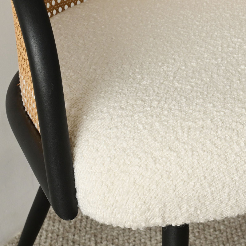 Fauteuil de salle à manger 19 po, Blanc/naturel