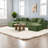 Modular Green Corduroy Sectionals With Usb Ports And Cup Holder For Modern Living Rooms