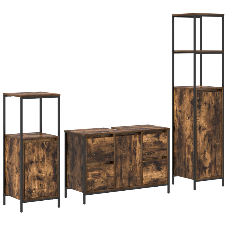 Bathroom Furniture Suite, Smoked Oak