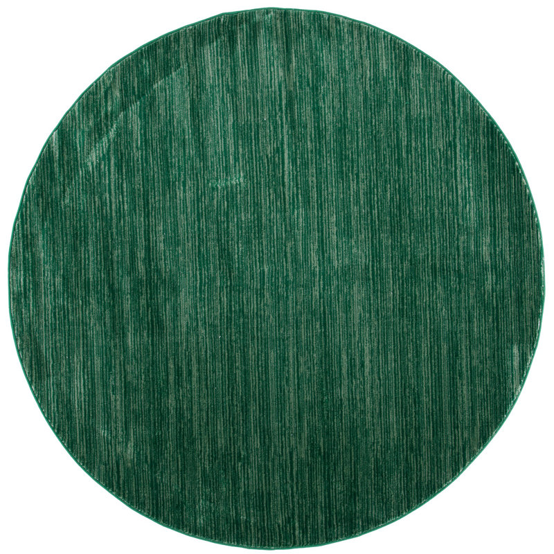 Kynlee Flatweave Dark Green Area Rug, Round 5'
