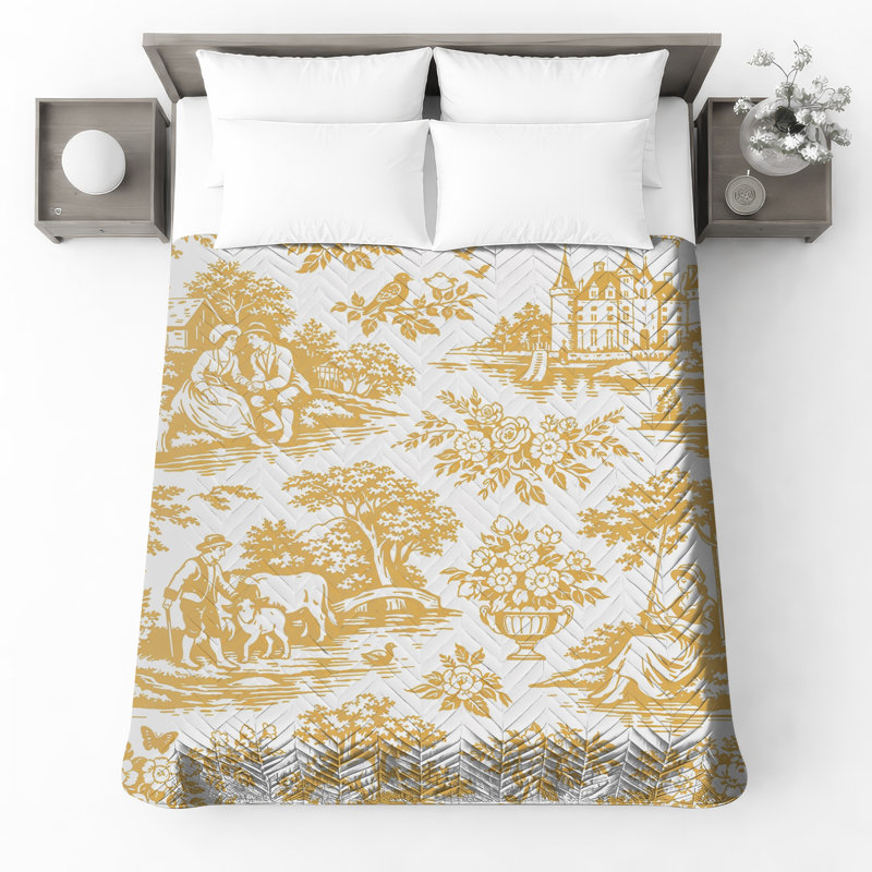 Couvre-lit matelassé Golden Countryside Toile toutes tailles, Full / Double