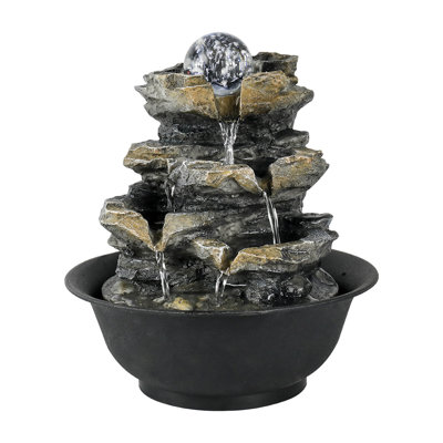 Abderahmane Weather Resistant Rock Fountain with Light