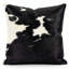 Housse de coussin décorative en cuir de vache noir et blanc - 51 x 51 cm-134852716