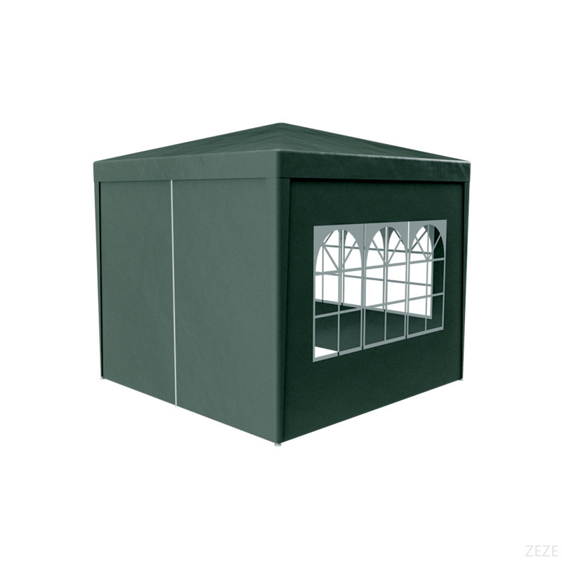 Auvent de mariage 10 pi x 10 pi pour tente de réception d'extérieur robuste + 4 murs amovibles, Vert