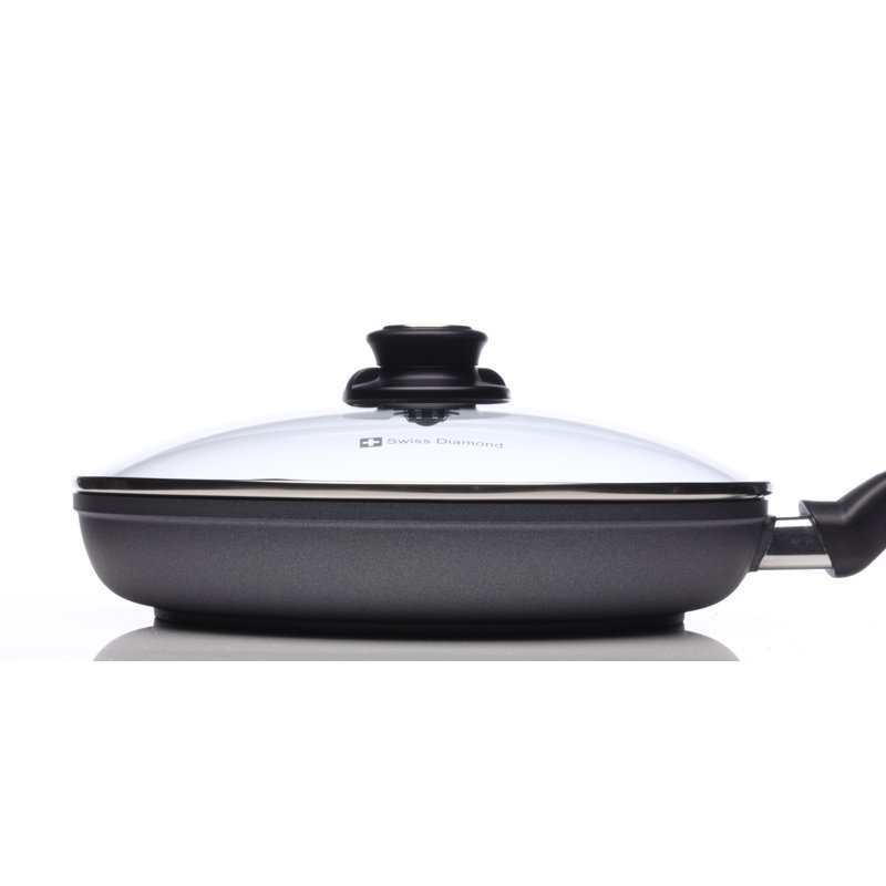 Non Stick Aluminum Frying Pan with Lid, 10.25" Diameter