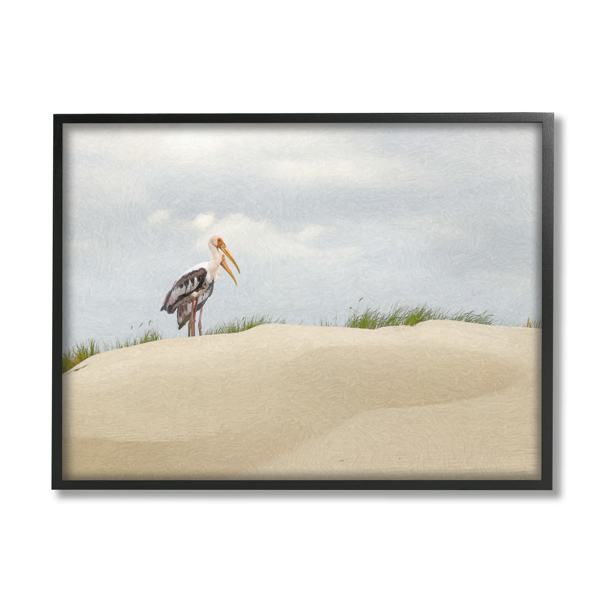 Stupell Industries Pelican Duo Sandy Beach Dunes Framed Giclee Art By ...