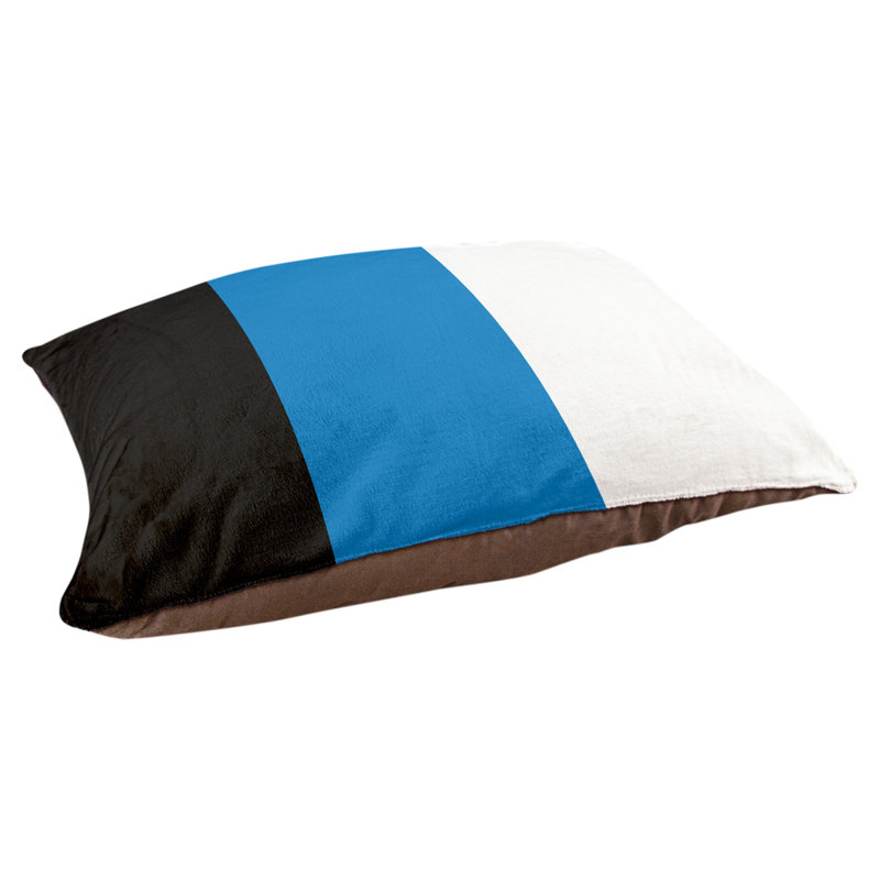 Coussin Designer, Grand (L 40 po x l 50 po), Noir / bleu / blanc