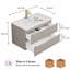 Meuble-lavabo mural 32 po avec double tiroir et lavabo en céramique 32 po