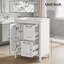 Meuble-lavabo gris 24 po avec lavabo Armoire avec deux tiroirs et une porte; Tablette réglable Bois massif et panneau de fibres à densité moyenne