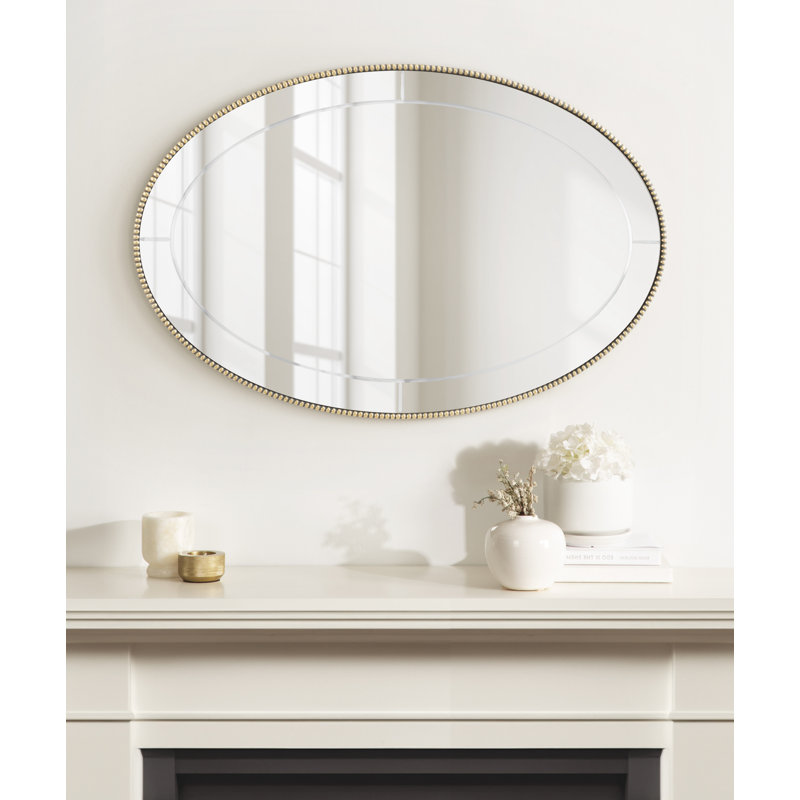 Beaded Oval Bathroom Mirror