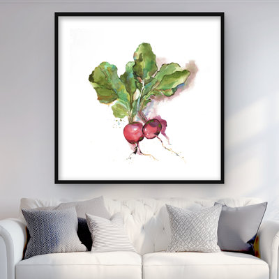 Watercolor Radish - Framed Matted Print | Kitchen Decor
