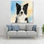 Border collie aquarelle, art mural en verre trempé-133240984