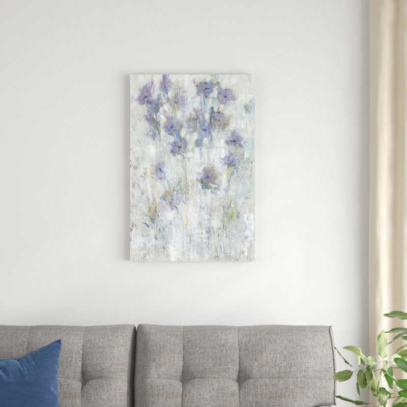 «Lavender Floral Fresco I» par Timothy O 'Toole - peinture sur toile tendue, H 30 po x l 20 po