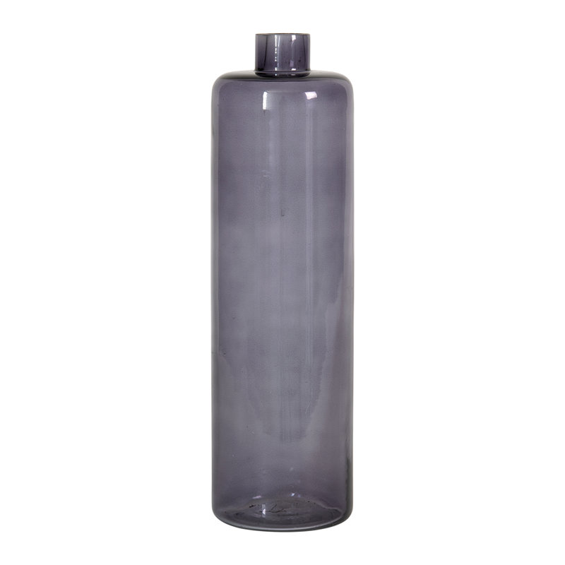 Vase de table en verre 10 "Serena, Gris, 13"H x 4"W x 4"D
