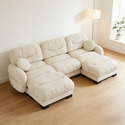 Canapé modulaire en U en chenille avec 3 repose-pieds et 2 repose-pieds