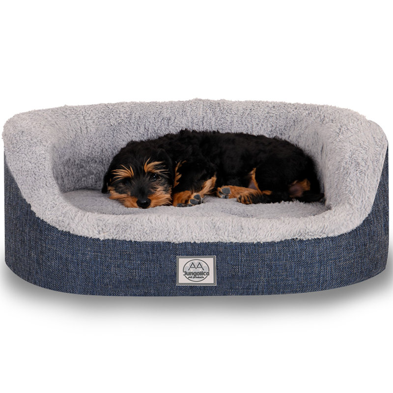 Jungolica Orthopedic Pet Bed, 80cm H x 70cm W x 22cm D, Navy Blue