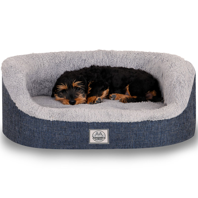 Jungolica Orthopedic Pet Bed, 50cm H x 45cm W x 18cm D, Navy Blue