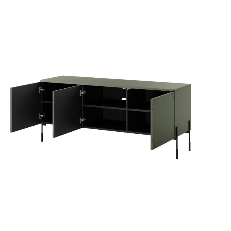 Aslean Unfinished TV Stand for TVs up to 55", Olive, 154cm W