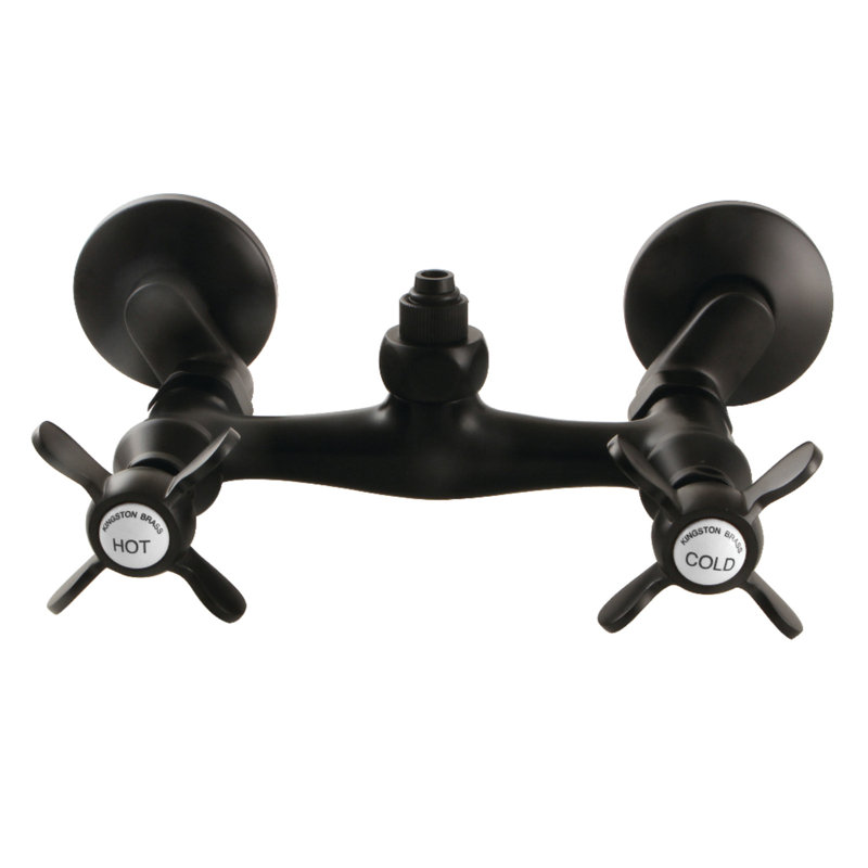Corps de robinet de baignoire mural en laiton Kingston avec adaptateur Riser Kingston, Noir mat