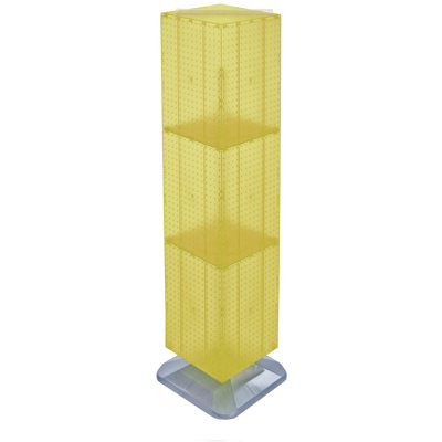 Four-Sided Pegboard Tower Floor Display on Revolving Base. Spinner Rack Stand. Panel Size: 14"W x 60"H