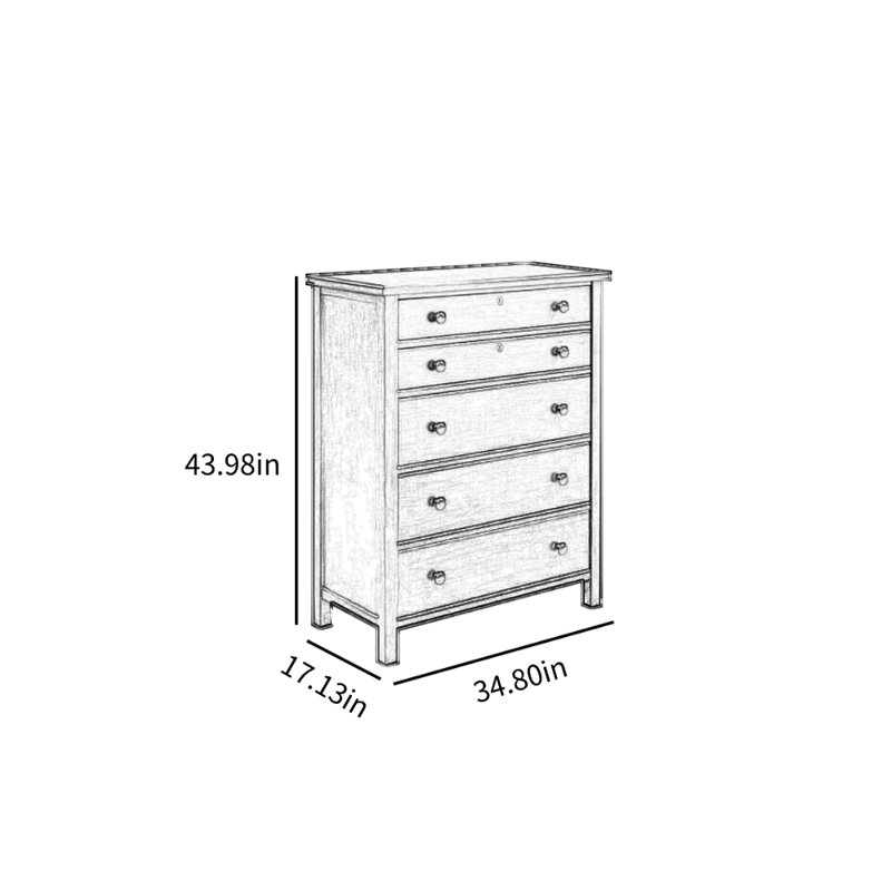 Commode décorative American Modern, Tanné