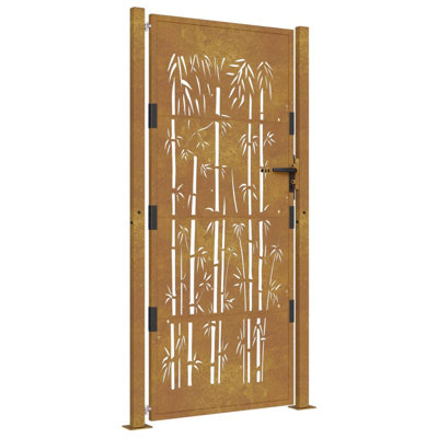 Barrière de jardin vidaXL 105 x 155 cm en acier Corten
