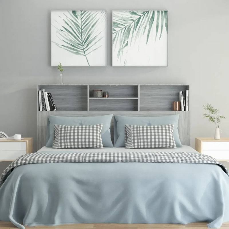 Melby Headboard Cabinet, Grey Sonoma, King (5')