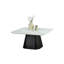 Ensemble de tables 3 pièces de style contemporain 1 table basse carrée 2 tables de bout carrées en faux marbre doux aux bords arrondis du salon principal au fini noir