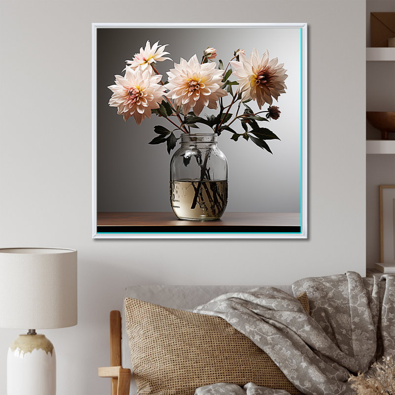 «Mums Minimalisme Dream Photo I» sur toile, Cadre flottant blanc, H 24 po x l 24 po x P 1 po