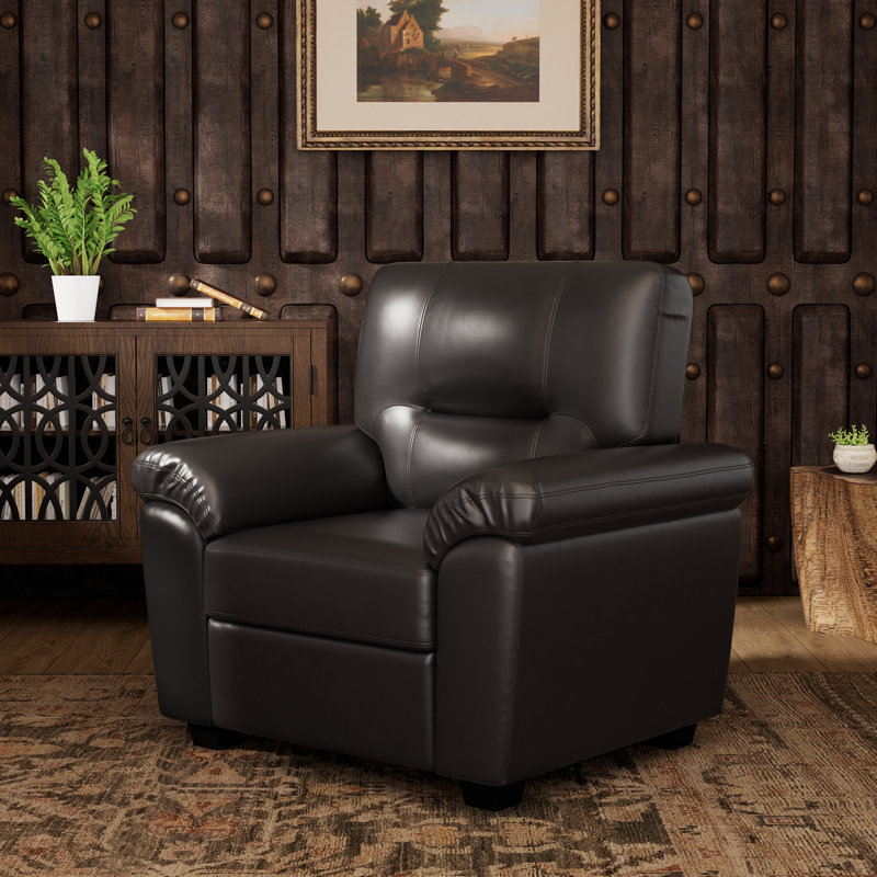 Fauteuil club en cuir Gottfried, Similicuir chocolat