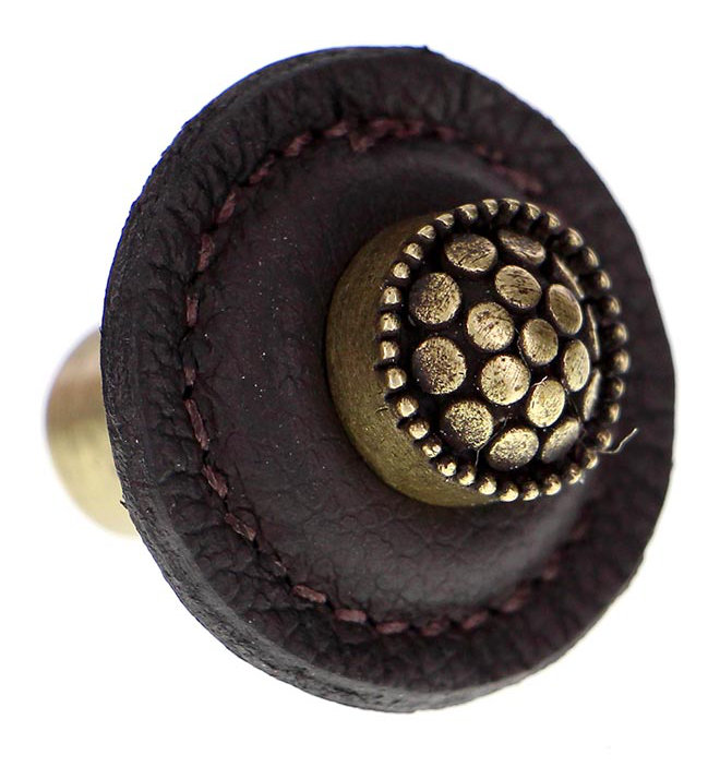Poignée champignon Tiziano de 1 1/4 po de diamètre, Brun, Nickel antique