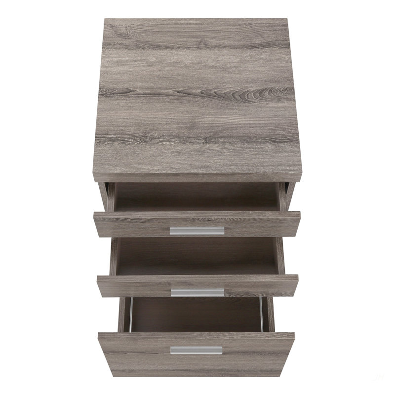 File Cabinet, Rolling Mobile, Storage Drawers, Printer Stand, Office, Work, Brown Laminate, Contemporary, Modern