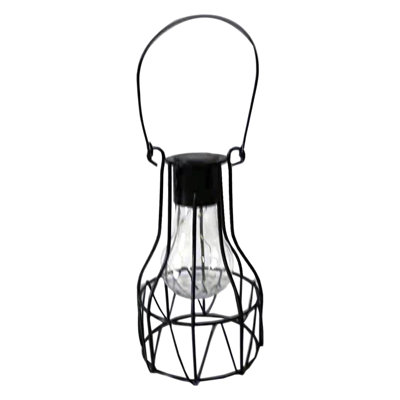 Lanterne solaire d'extérieur suspendue 6,5 "à motif géométrique noir Edison