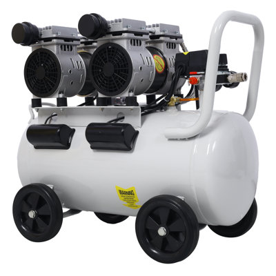 2.5 HP 13 Gallon Oil-Free Quiet Air Compressor, 70 dBA Silent Electric Shop Compressor with Wheels, Portable Lightweight Air Compressor for Garage, Workshop, Pneumatic Tools