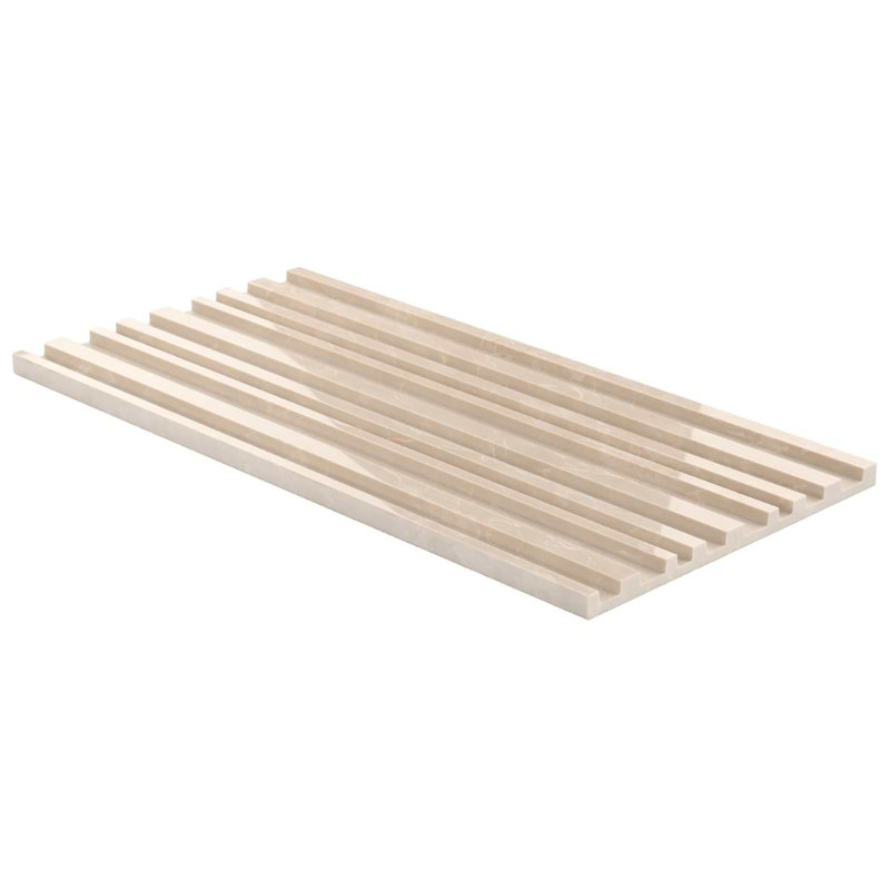 Stonework Botticino Beige 12x24 3D Marble Tile, Barcode 3D Polished/Honed