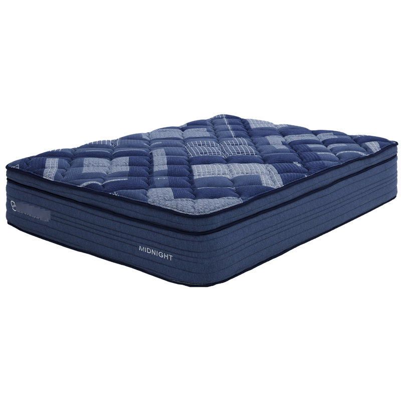 Matelas pour très grand lit 14 po avec unité de poche, couches en mousse bleue, mémoire et housse souple roulée compressée, mousse, couches
