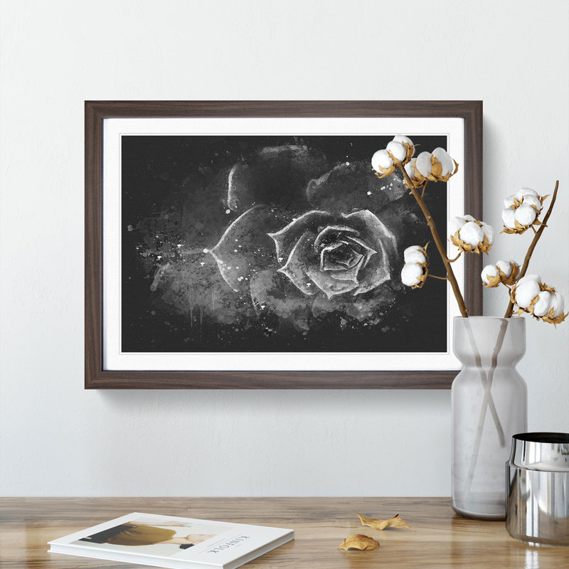 Succulent Plant - Picture Frame Graphic Art Print, 45cm H x 63cm W x 2cm D, Walnut Framed